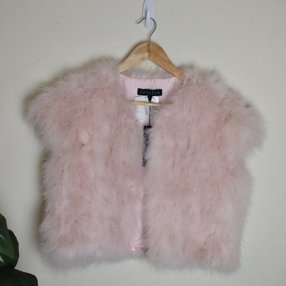 jocelyn Jackets & Blazers - Jocelyn Feather Vest Blush Pink